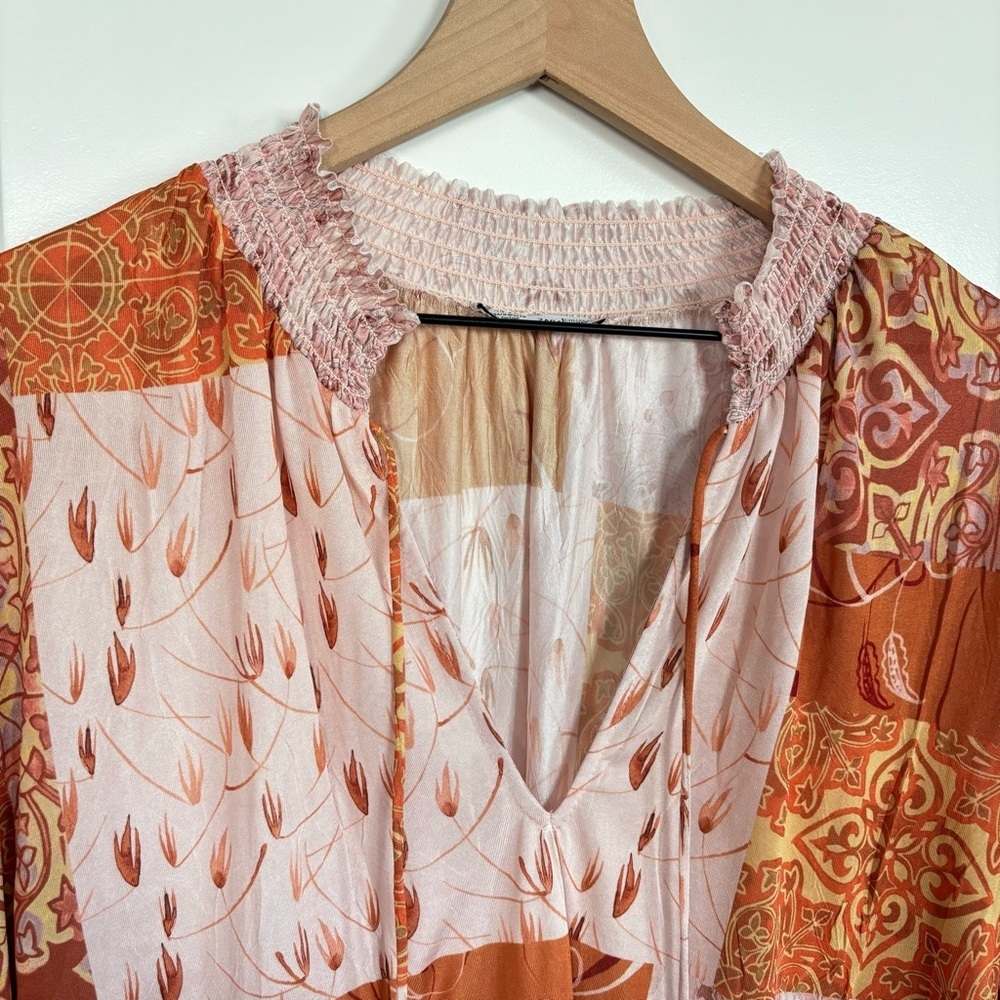 Zara Patchwork Boho Oversized Flowy Long Sleeve M… - image 3